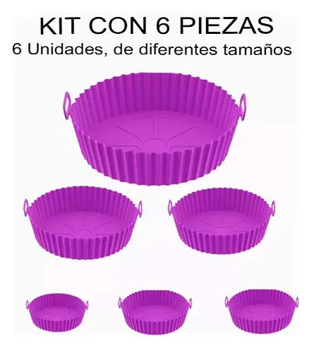 Set de Moldes de Silicona para Freidora de Aire (6 unidades)